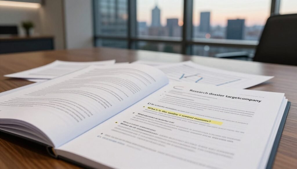 research dossier for target company